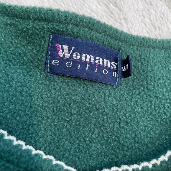 Women’s Edition Green Fleece Button Up Cardigan Sweater Vintage Size M - Picture 2 of 6